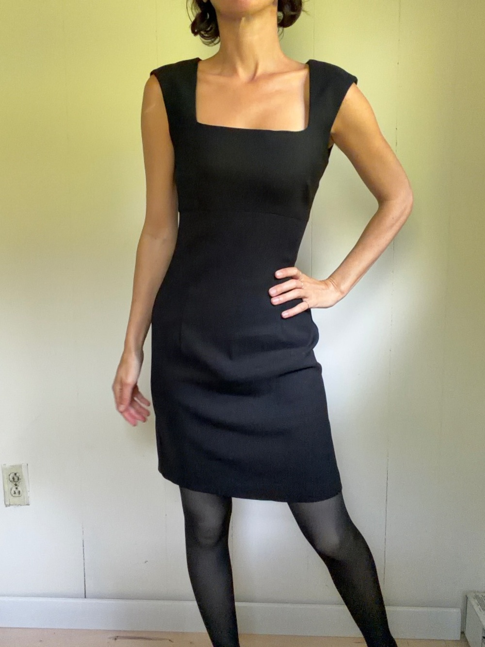 vintage 90s made in USA square neck dress minimalist CBK
